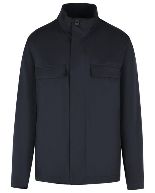 Zegna Blue Polyester Jacket for men