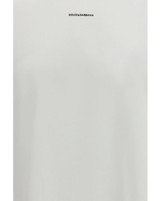 Dolce & Gabbana White Dolce & Gabbana Oversized T-Shirt With Print Crew Neck for men
