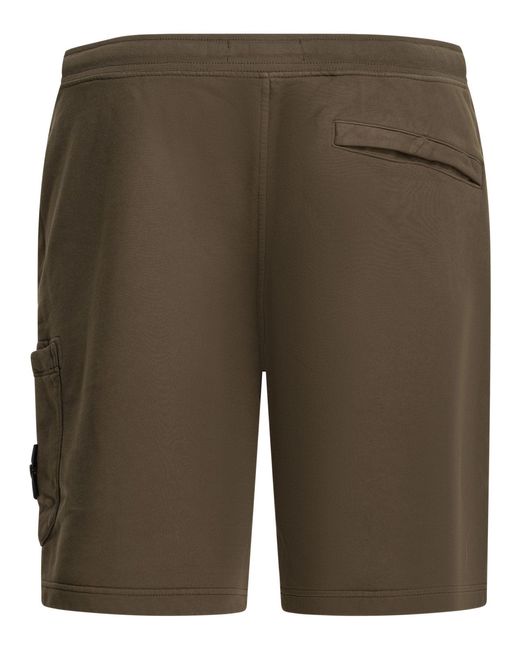 Stone Island Green Jogger Shorts for men