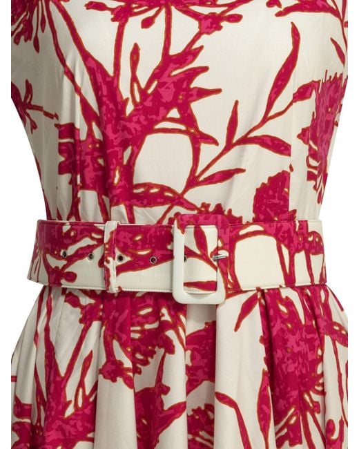 Samantha Sung Red Fuchsia Cotton Spandex Dress