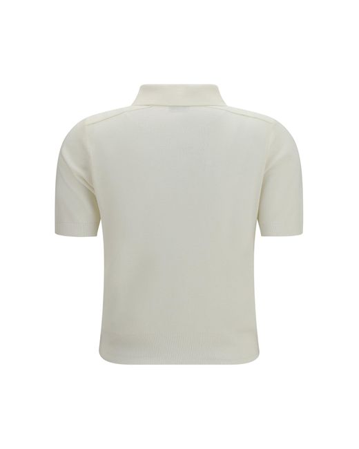 Burberry White Wool Polo