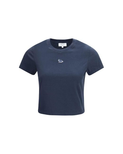 Maison Kitsuné Blue Embroidered T-Shirt Classic