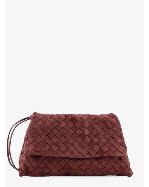Bottega Veneta Purple Suede Giorno Crossbody Bag With Intrecciato Motif
