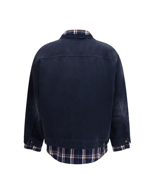 Balenciaga Blue Patched Shirt Jacket for men
