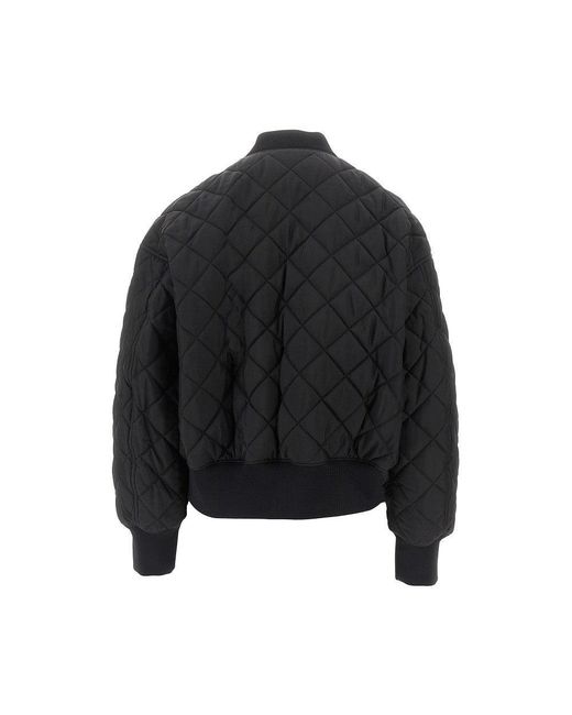 Jil Sander Black Diamond-Quilted Twill Padded Bomber Jacket