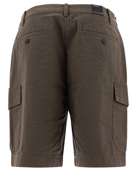 Vince Gray Cotton And Linen Cargo Shorts for men