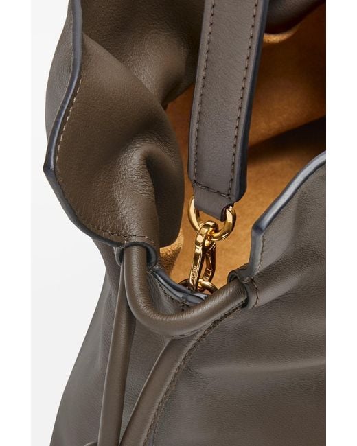 Loewe Brown Flamenco Medium Clutch With Chain Chocolate