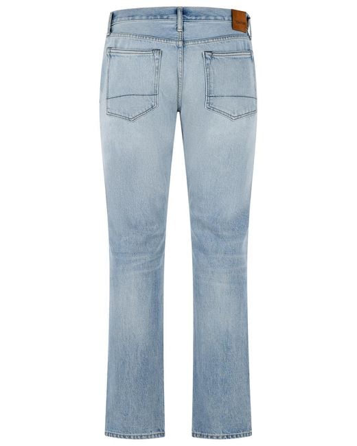 Tom Ford Blue Pale Cotton And Lyocell Jeans for men