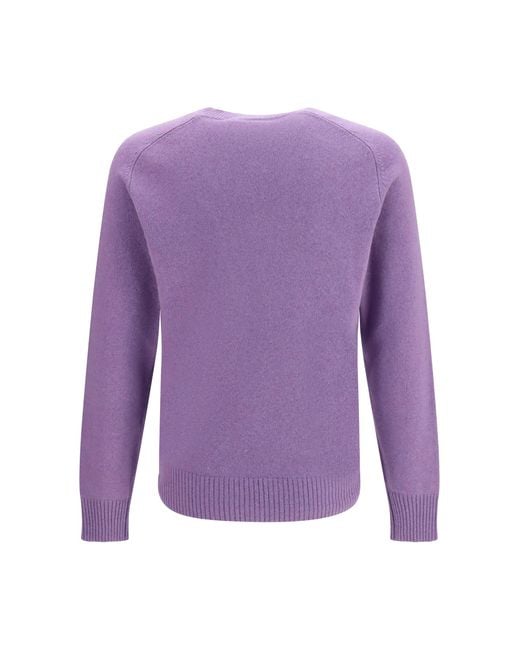 Brooksfield Purple Crewneck Sweater Aubergine for men