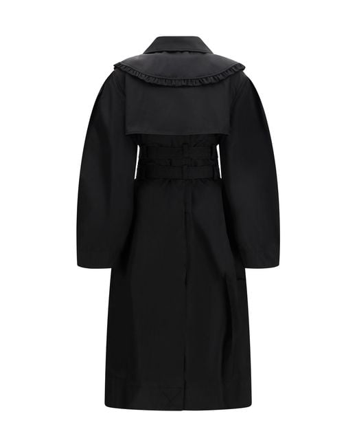 Ganni Black Belted Double-Breasted Coat