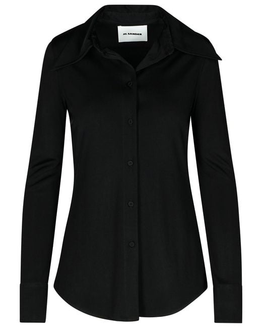 Jil Sander Black Viscose Shirt