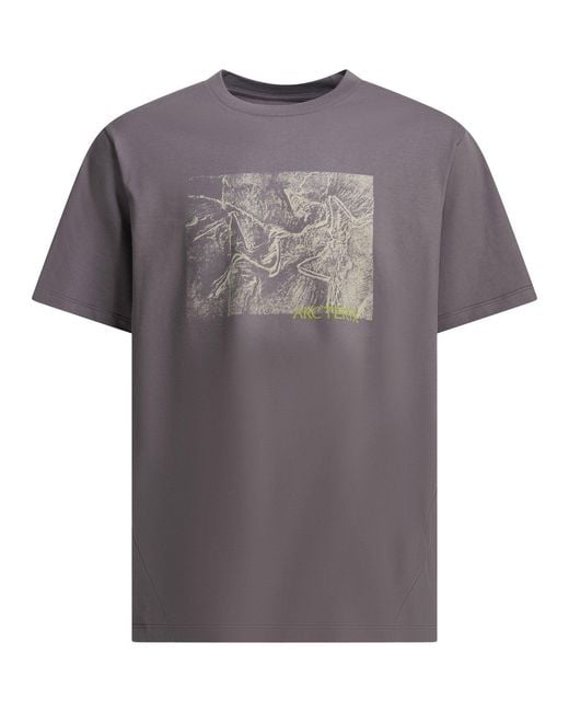Arc'teryx Gray Kragg Cotton Lithographica T-Shirt for men