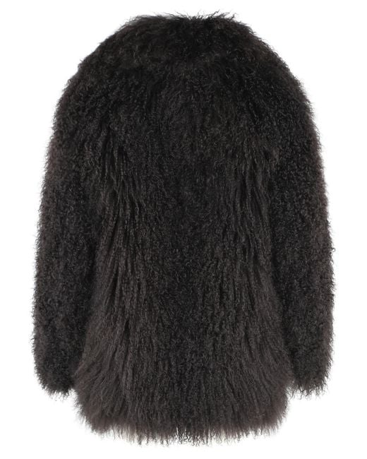 Blancha Black Mongolia Fur Coat