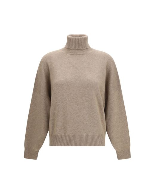 Brunello Cucinelli Natural Cashmere Turtleneck Sweater