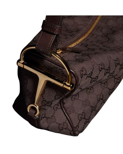 Gucci Black Half Horsebit Medium Shoulder Bag
