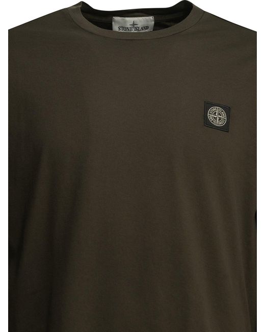 Stone Island Green Crewneck T-Shirt for men