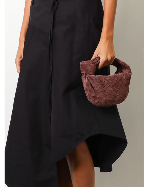 Bottega Veneta Purple Mini Jodie Intrecciato Suede Handbag