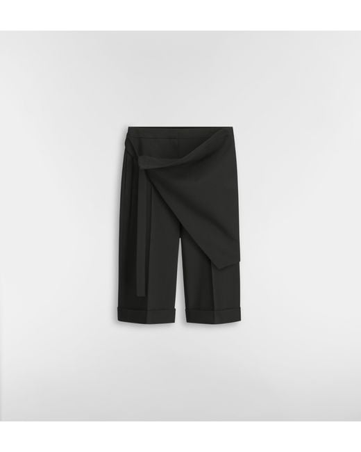 Dior Black Wool Draped Shorts