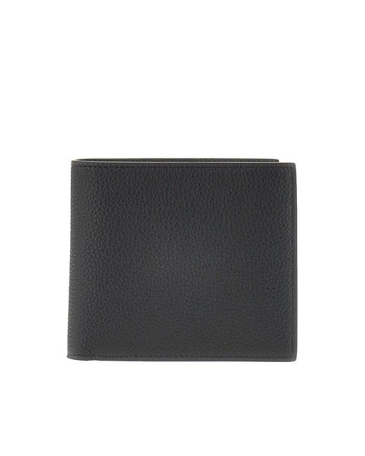 Thom Browne Black Grained Leather Bi-Fold Wallet for men