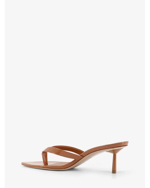 Le Silla Brown Sandals Gisele Patent Leather