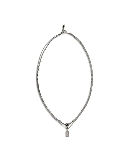 McQueen Metallic Skull Necklace for men