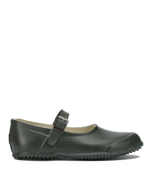 Superga Green Rubber Cotton Lined Ballerinas