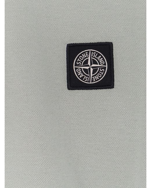 Stone Island Gray Polo Shirt With Logo for men