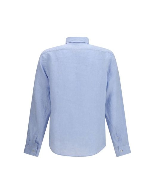 Boss Blue Shirt Regular-Fit Linen Light for men