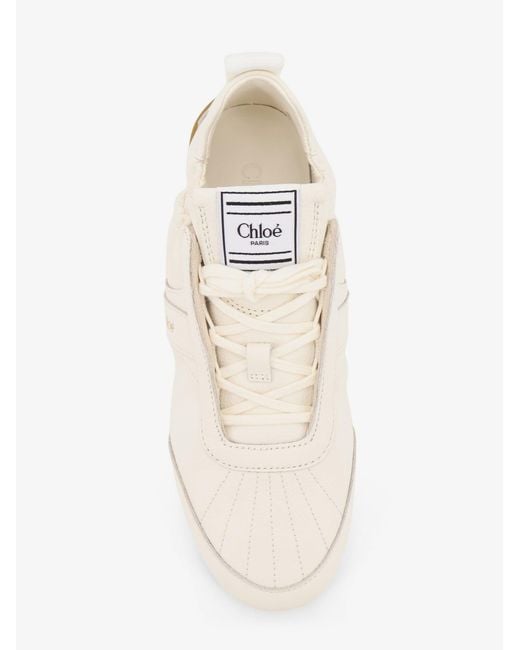 Chloé White Kick Leather Sneakers With Side Logo