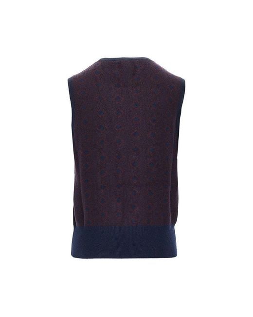 Emporio Armani Blue Cashmere Wool Vest for men