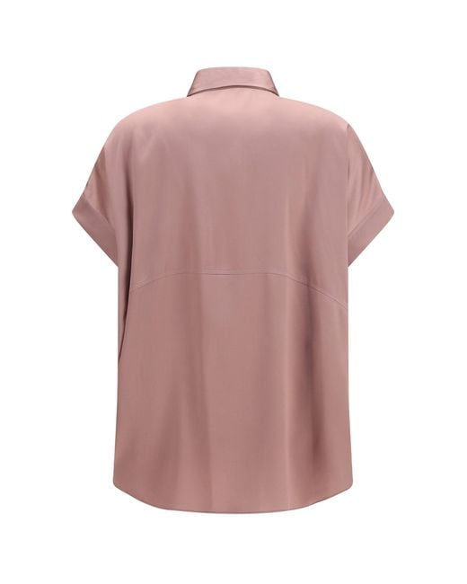 Brunello Cucinelli Pink Silk Shirt