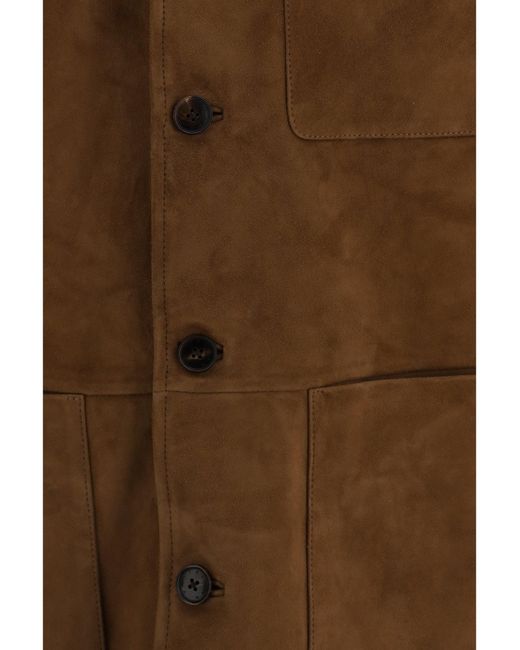 Umit Benan Brown Suede Jacket Santiago for men