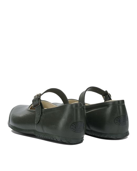 Superga Green Rubber Cotton Lined Ballerinas