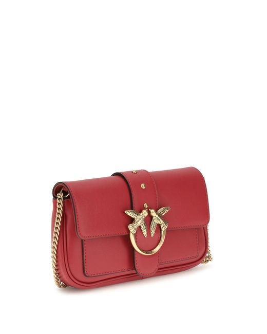 Pinko Red Love One Shoulder Bag Rosso Rio-Antique