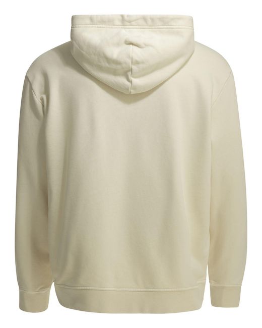 Stone Island White Cotton Hoodie Sweatshirt for men