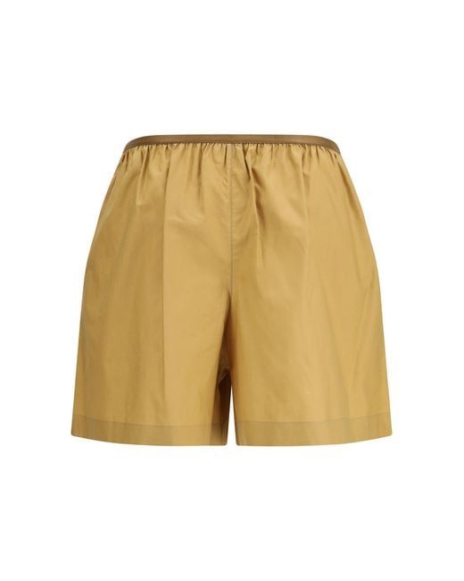 Lemaire White Buttoned Elasticated Shorts