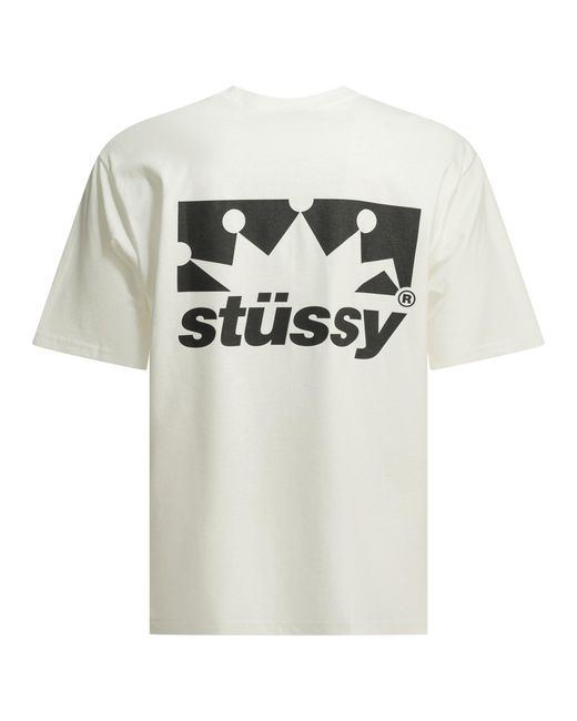 Stussy White Cotton T-Shirt for men