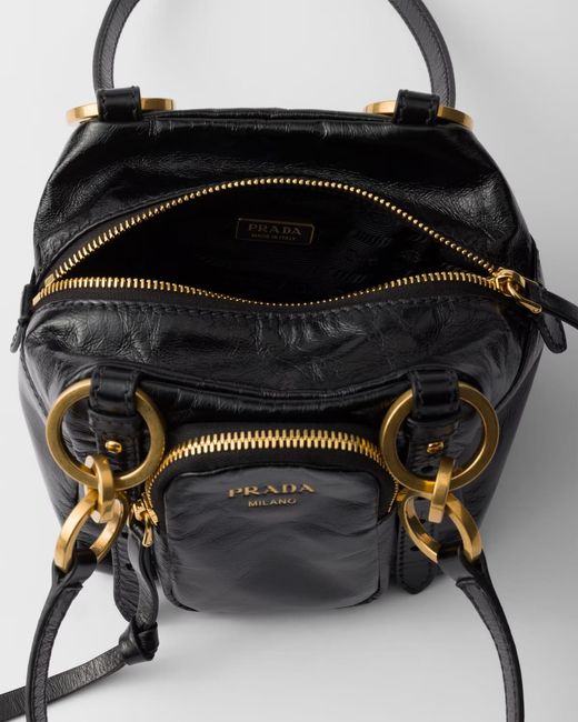 Prada White Calf Leather Dangle Shoulder Bag