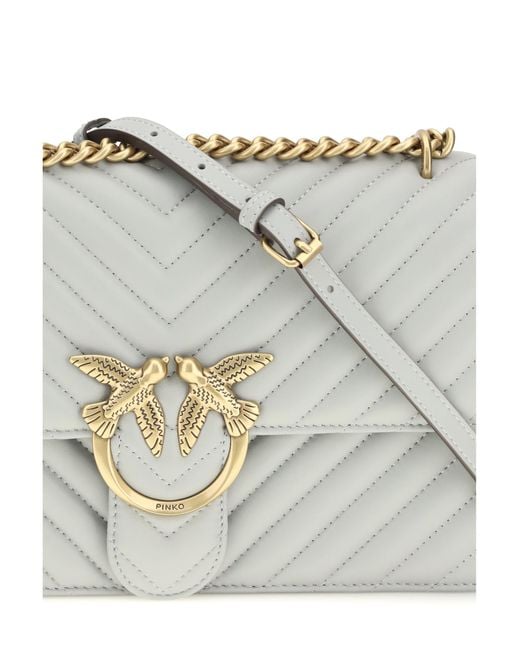 Pinko Gray Shoulder Bag Love One Classic Pearl