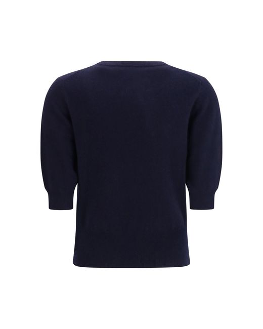 Extreme Cashmere Blue Crew-Neck Sweater N°477 Mimi