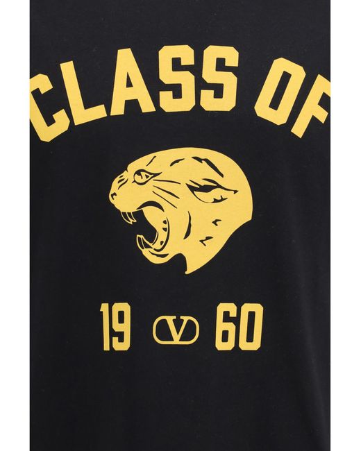 Valentino Black T-Shirt Panther Print for men