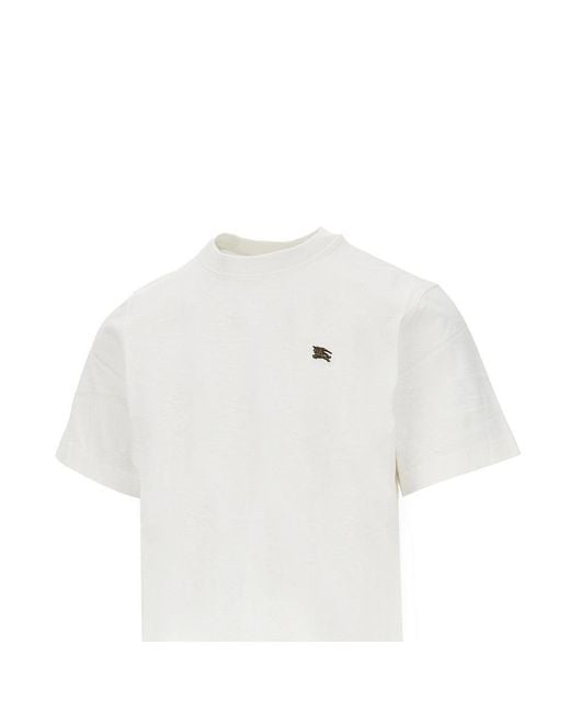 Burberry White Metal Ekd Detail T-Shirt for men