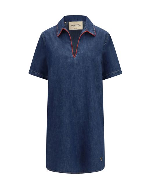 Valentino Blue Chambray Denim Dress