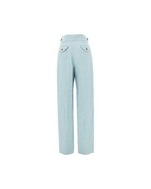 BLAZE Blue 'Tomo' Silk And Linen Pants