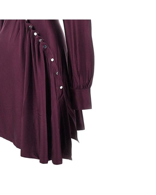 Rabanne Purple Draped Jersey Mini Dress