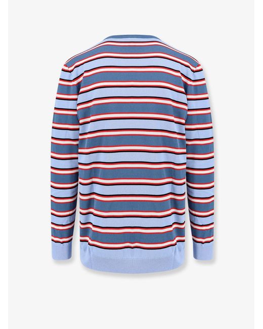 Dior Blue Dior Cotton Sweater With Striped Pattern for men