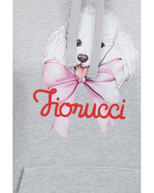 Fiorucci White Hoodie Poodle Print