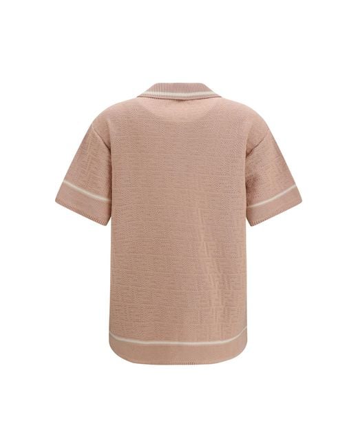Fendi Pink Ff All-Over Crochet Shirt
