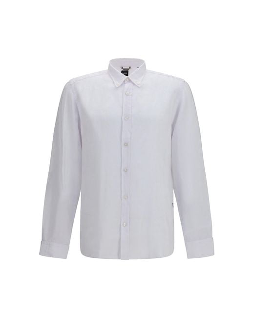 Boss White Shirt Linen for men