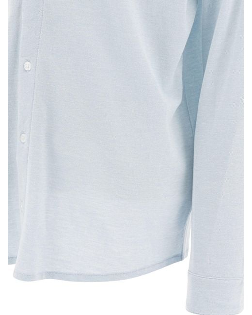 Vince White Cotton Pique Shirt for men